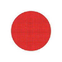 Red round mat vector icon. Red doted round.
