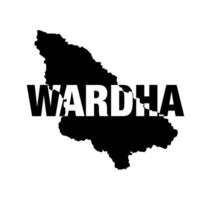 Wardha dist map typoghraphy. its a Maharashtrian state. vector