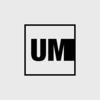 UM brand name initial letters vector icon.