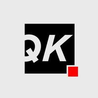 QK brand name initial letters icon. Qk monogram. vector