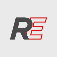 RE brand name initial letters icon. RE monogram. vector