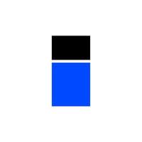 I company name initial letters monogram in black blue color. vector