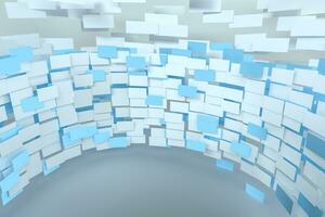 3d rendering, flow square paper, creative background photo