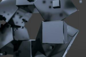 3d rendering, creative cubes with sense of science and technology photo