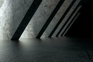3d rendering, white interior building structure photo