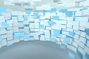 3d rendering, flow square paper, creative background photo