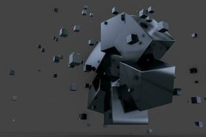 3d rendering, creative cubes with sense of science and technology photo