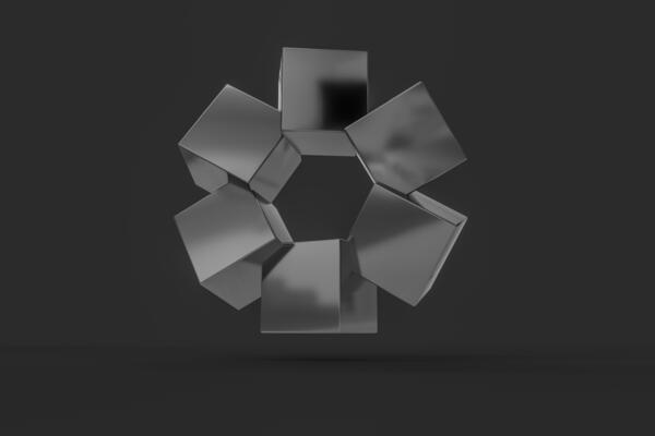 3d rendering, creative cubes with sense of science and technology