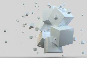 3d rendering, creative cubes with sense of science and technology photo