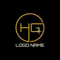 HG glow circle monogram letter logo design vector