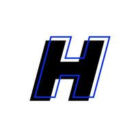 H company name vector icon.