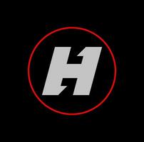 H1 typography lettering icon on black color. vector