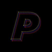 P company name vector icon.