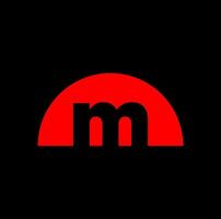 M company name in half circle. M half circle icon. vector