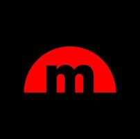 M company name in half circle. M half circle icon. vector