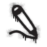 pencil icon graffiti with black spray paint vector