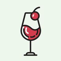 Wine glass icon in trendy flat design on gray background. vector illustration EPS 10. Editable stroke.