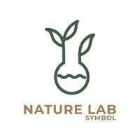 Green Nature Leaf Lab Icon Vector