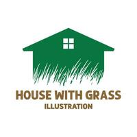 House Cabin Chalet Cottage with Grass for Outdoor Camp Travel Illustration vector