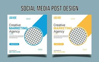 Digital business marketing banner for social media post template vector