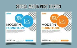 Modern furniture sale banner for flyer and social media post template vector