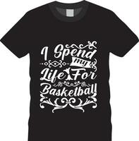 Clásico baloncesto t camisa diseño vector