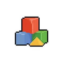 toy block in pixel art style vector