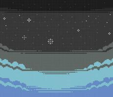 night sky background in pixel art style vector