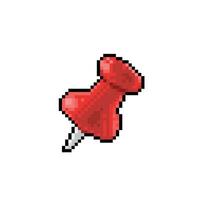 red pin in pixel art style vector