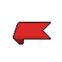 red banner in pixel art style vector