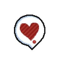 love sign in chat bubble in pixel art style vector