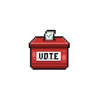 voting red box in pixel art style vector