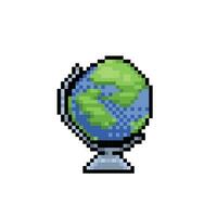 globes figure in pixel art style vector