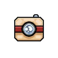 a camera sign in pixel art style vector