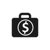 business finance icon solid glyph black isolated on white background vector