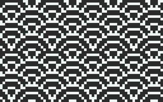 black and white wave pattern in pixel art style vector