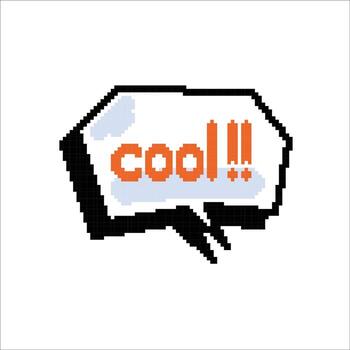 cool text box in pixel art style vector