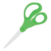 Children's school scissors icon. Vector flat illustration