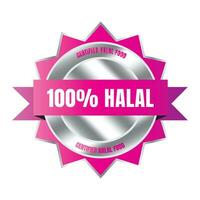 Certified halal food badge stamp, halal food and drink label, Certified halal food badge symbol vector