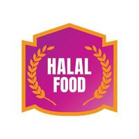 halal comida certificado Insignia estampilla, autorizado halal bebida y comida producto etiqueta, aprobado halal firmar sello vector