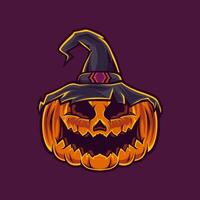 Halloween Character Head Wearing Hat vector