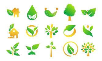 green and yellow tree logo vector