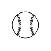 Vector black outline baseball ball