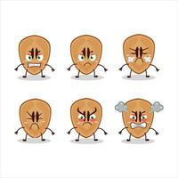 Slice Of Sapodilla Angry Expression vector