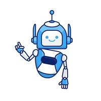 Robot character pose vector illustration. Robot mascot character design