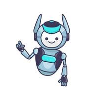 Robot character pose vector illustration. Robot mascot character design