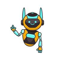 Robot character pose vector illustration. Robot mascot character design