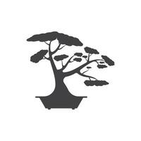 Bonsai logo design. Japanese Mini Small Plant Tree Silhouette logo design vector