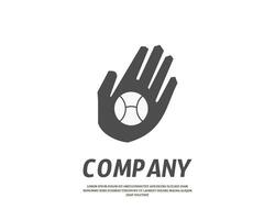 hand mix with ball design logo template vector