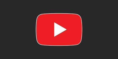 Youtube logo rojo y blanco color con blanco contorno vector